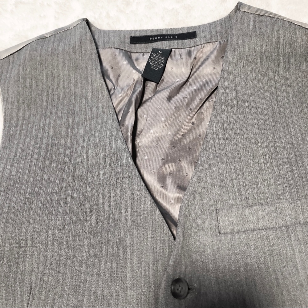 New Perry Ellis Pinstriped Suit Vest Size M - Picture 4 of 8
